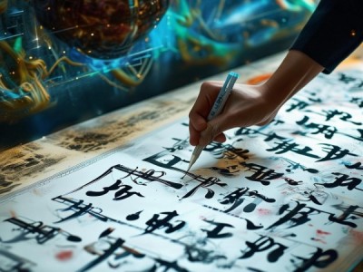 人民日报上的硬笔书法动态图，传统艺术与现代科技的交汇