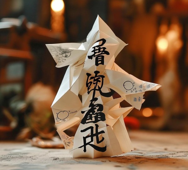 四字折纸动态图，传统艺术的新生魅力,书法之美，折纸之韵，探索四个字折纸动态图的魅力世界,书法,书法艺术,第1张