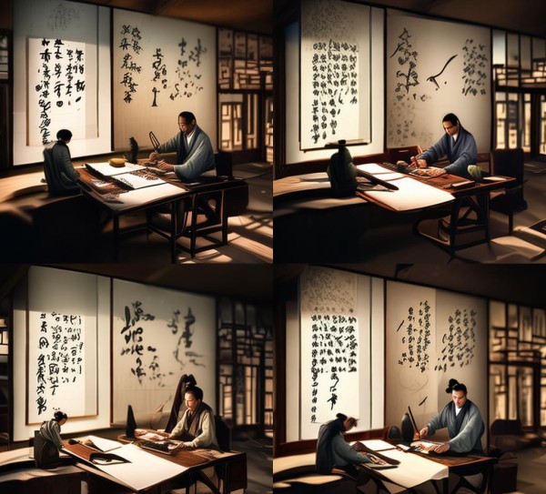 书法瑰宝，四大名家字体之谜揭晓,四大书法名家字体揭秘，探寻千年书法艺术的瑰宝,书法,书法艺术,第1张