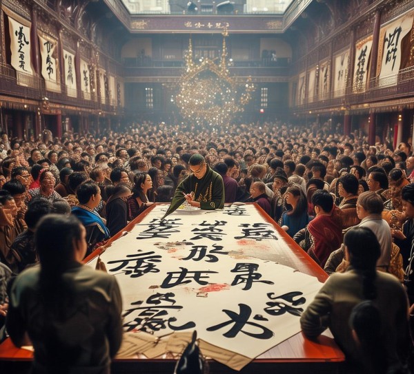 抖音书法大师领衔，万人空巷追捧！书法艺术新风向揭秘,抖音书法名家排名榜首，第一名直播引万人空巷！揭秘书法艺术新潮流,书法,书法艺术,第1张