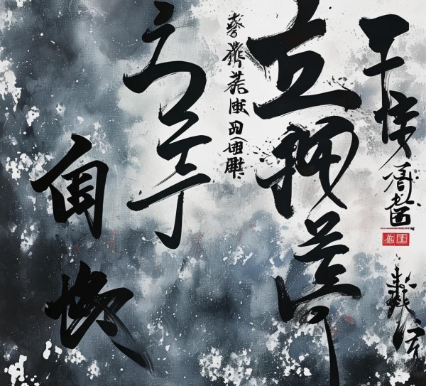 年味浓墨重彩，传统水墨书法在光影中的新春演绎,水墨画书法年三十动态图，传统艺术在现代光影中的生动演绎,书法,传统艺术,第1张