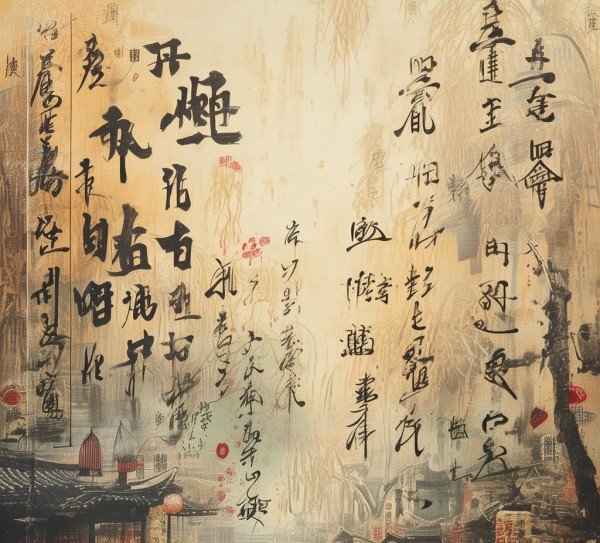 墨韵穿越，风动态书法艺术背景图,中国风动态书法背景图片，穿越时空的墨韵之美,书法,书法艺术,第1张