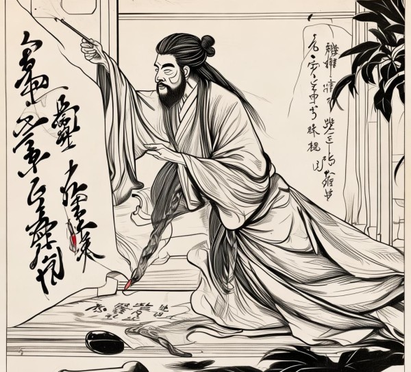 墨舞人生，书法与人物动态描绘的艺术魅力,书法与人的动态描写作,书法,书法艺术,第1张