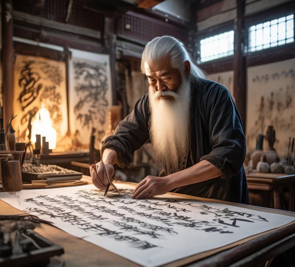 三门峡书法巨匠，传承与创新的艺术大师风采,三门峡市书法名家，传承与创新的艺术巨匠,书法,书法艺术,第1张